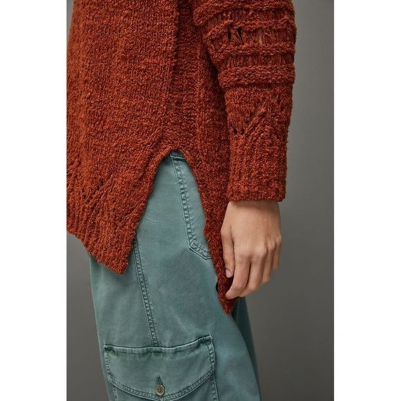 Anthropologie Pilcro Luna Pointelle sweater CEDAR SM - Picture 6 of 7